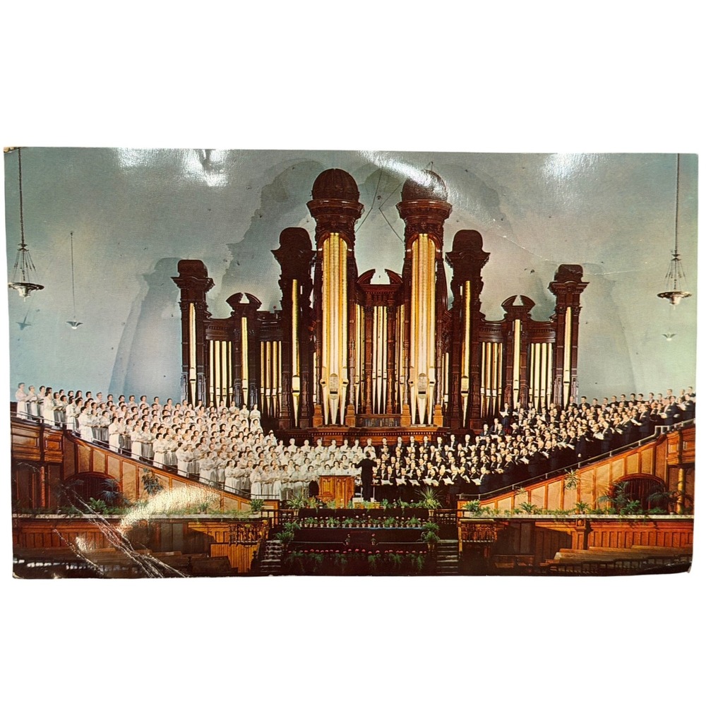 Vintage Mormon Tabernacle Choir Organ Salt Lake City Utah Plastichrome Postcard